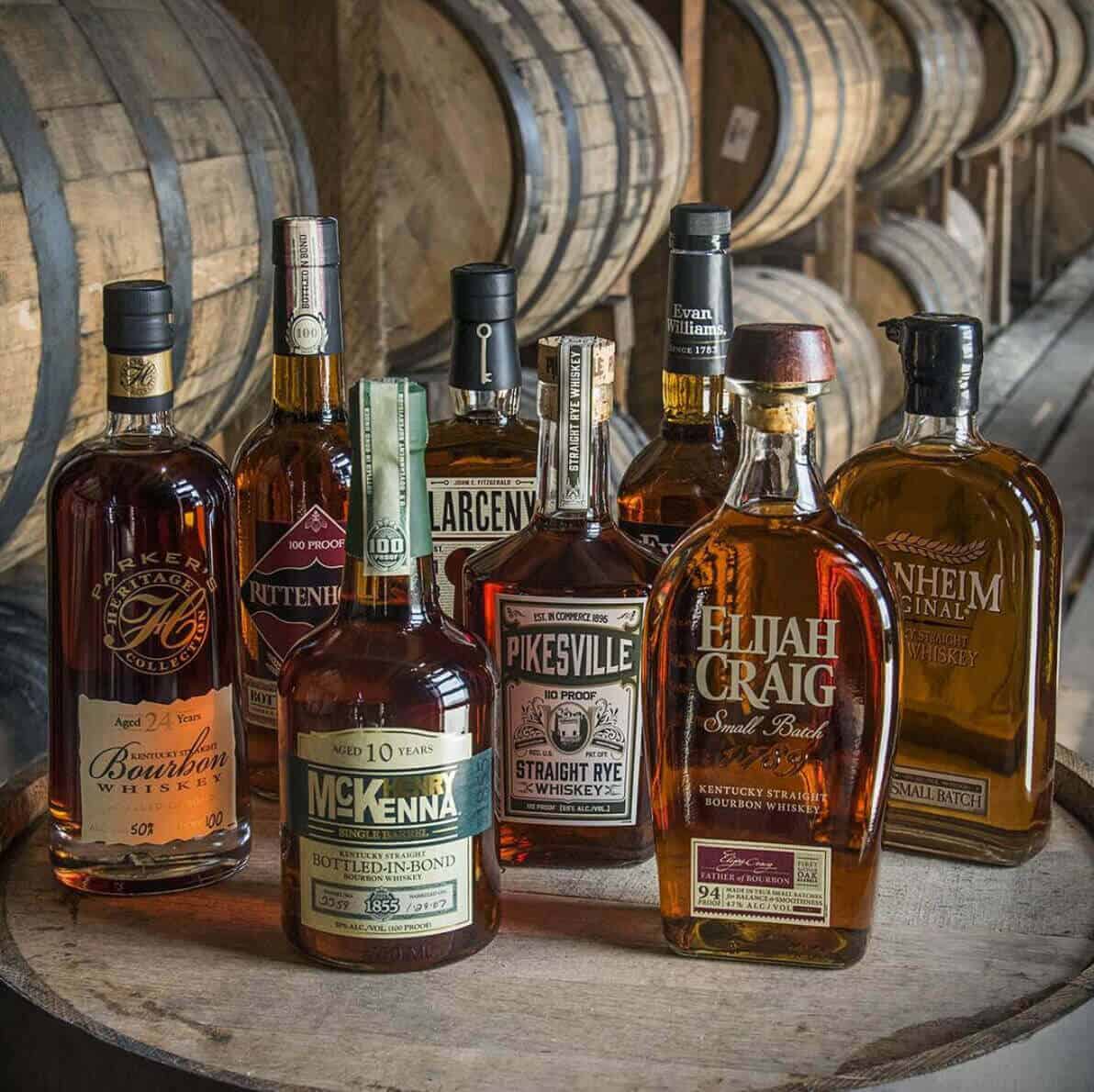 Heaven Hill bourbon bottles