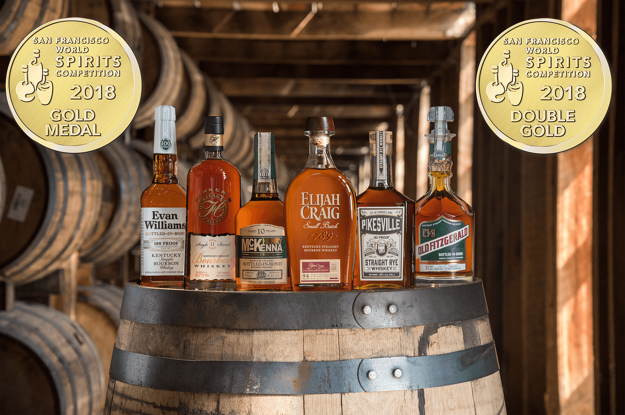 Groupshot - Heaven Hill Distillery Receives Best Bourbon, Best Small Batch Bourbon and Numerous Medals from 2018 San Francisco Spirits Competition