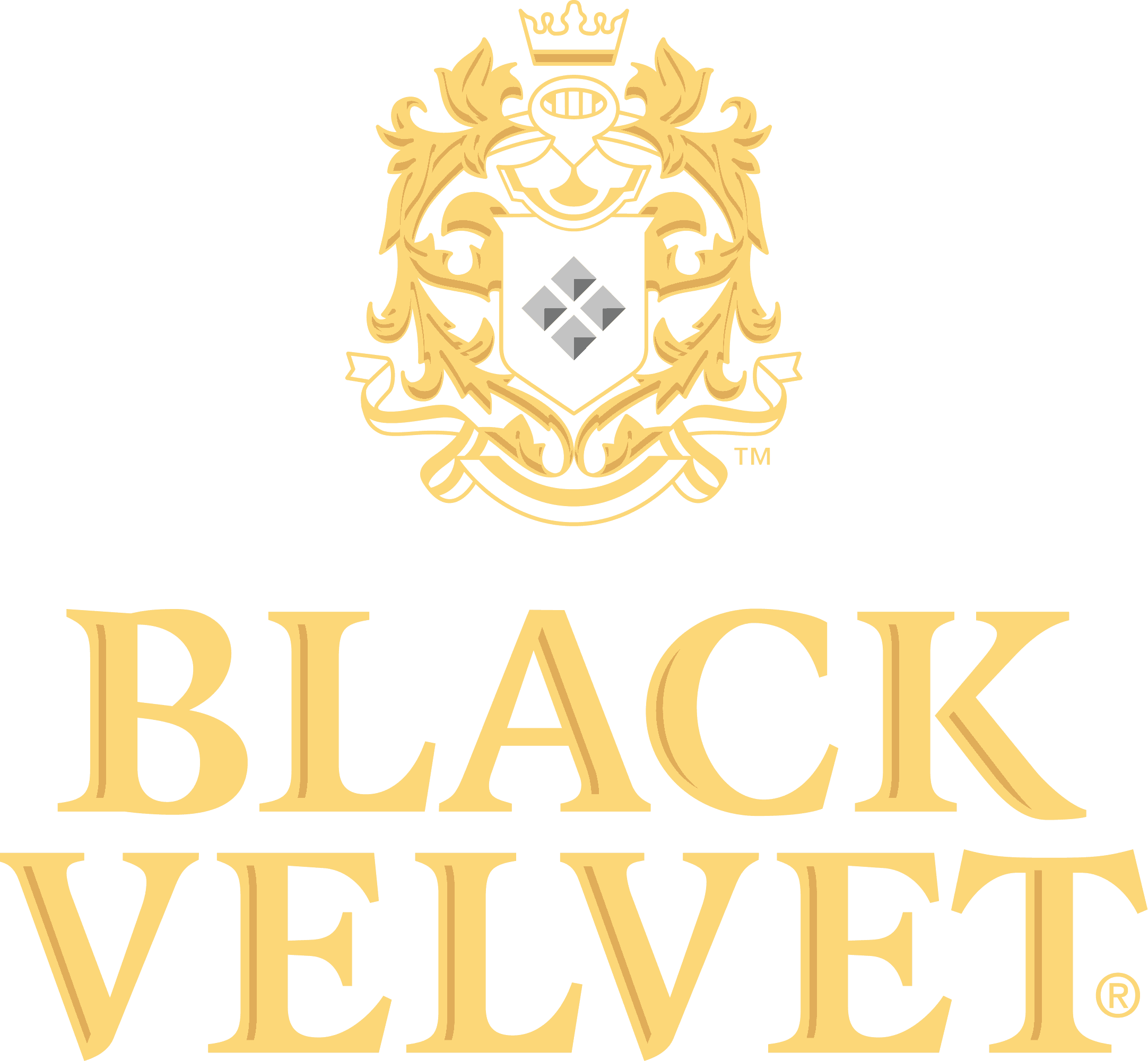 High Res PNG Black Velvet Color Stacked Logo with Crest - Heaven Hill Brands Signs Agreement to Acquire Black Velvet Canadian Whisky