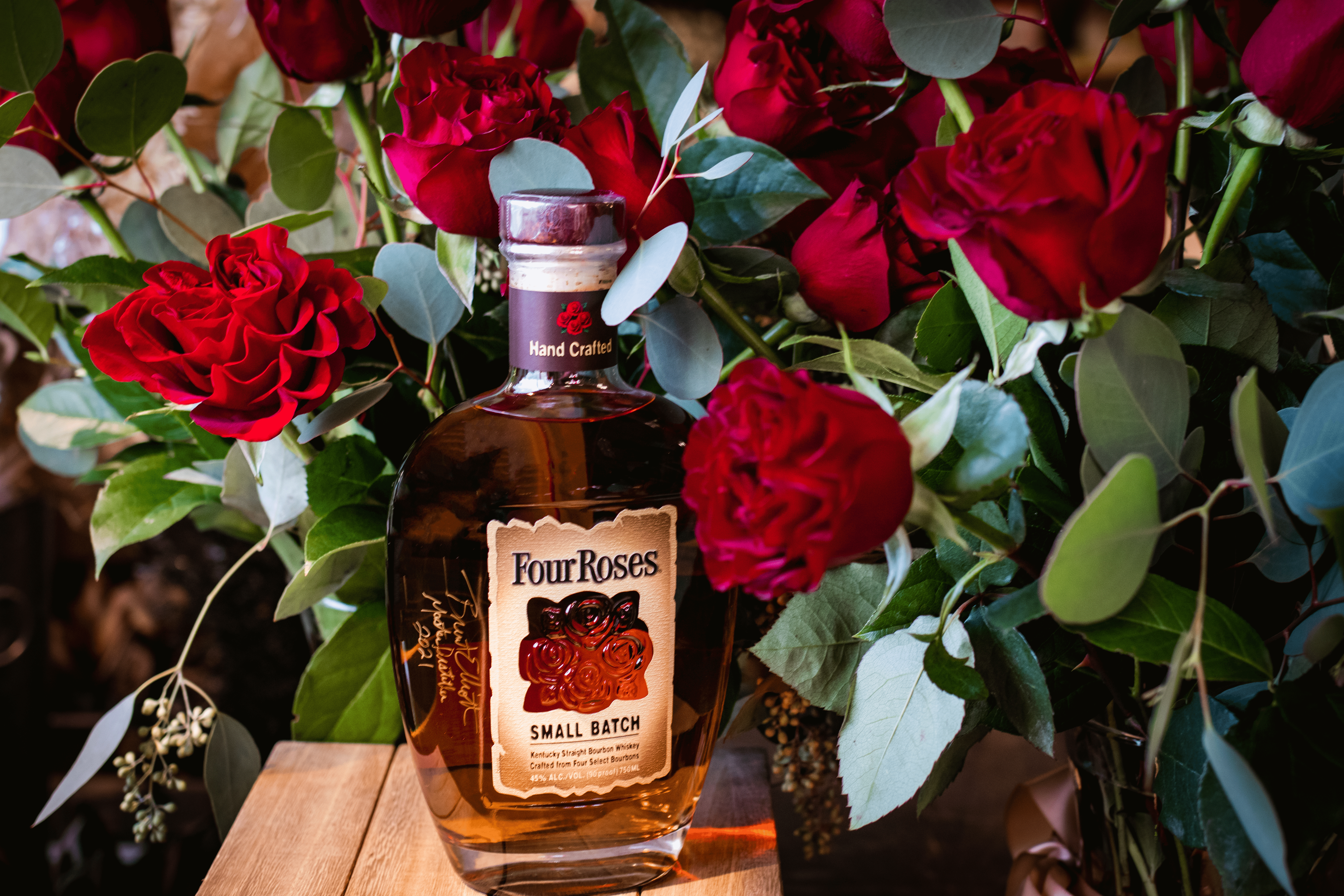 BourbonBouquet1 - Four Roses and Nanz & Kraft Florists Pair Rare Roses with Bourbon for Valentine’s Day