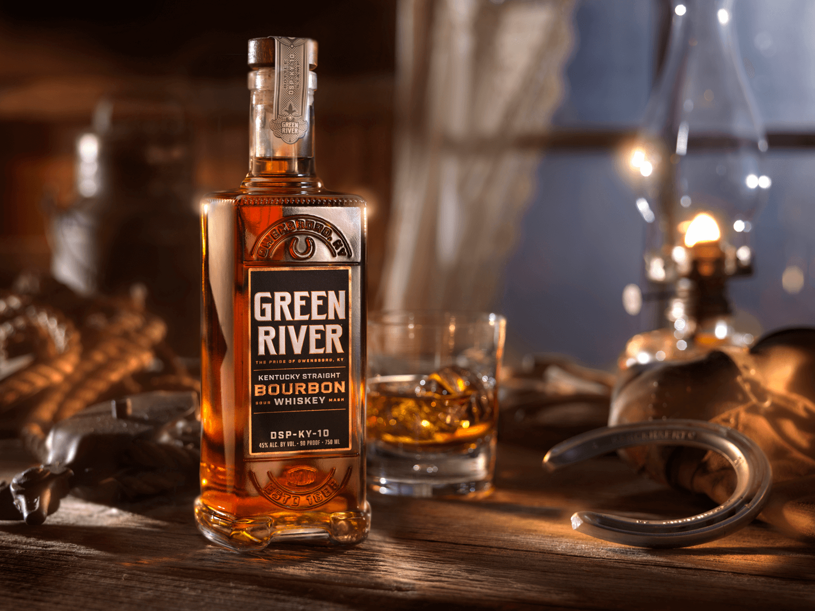 Green River Bottle in setting - A Legacy Revived: Green River Distilling Co. Releases Green River Bourbon